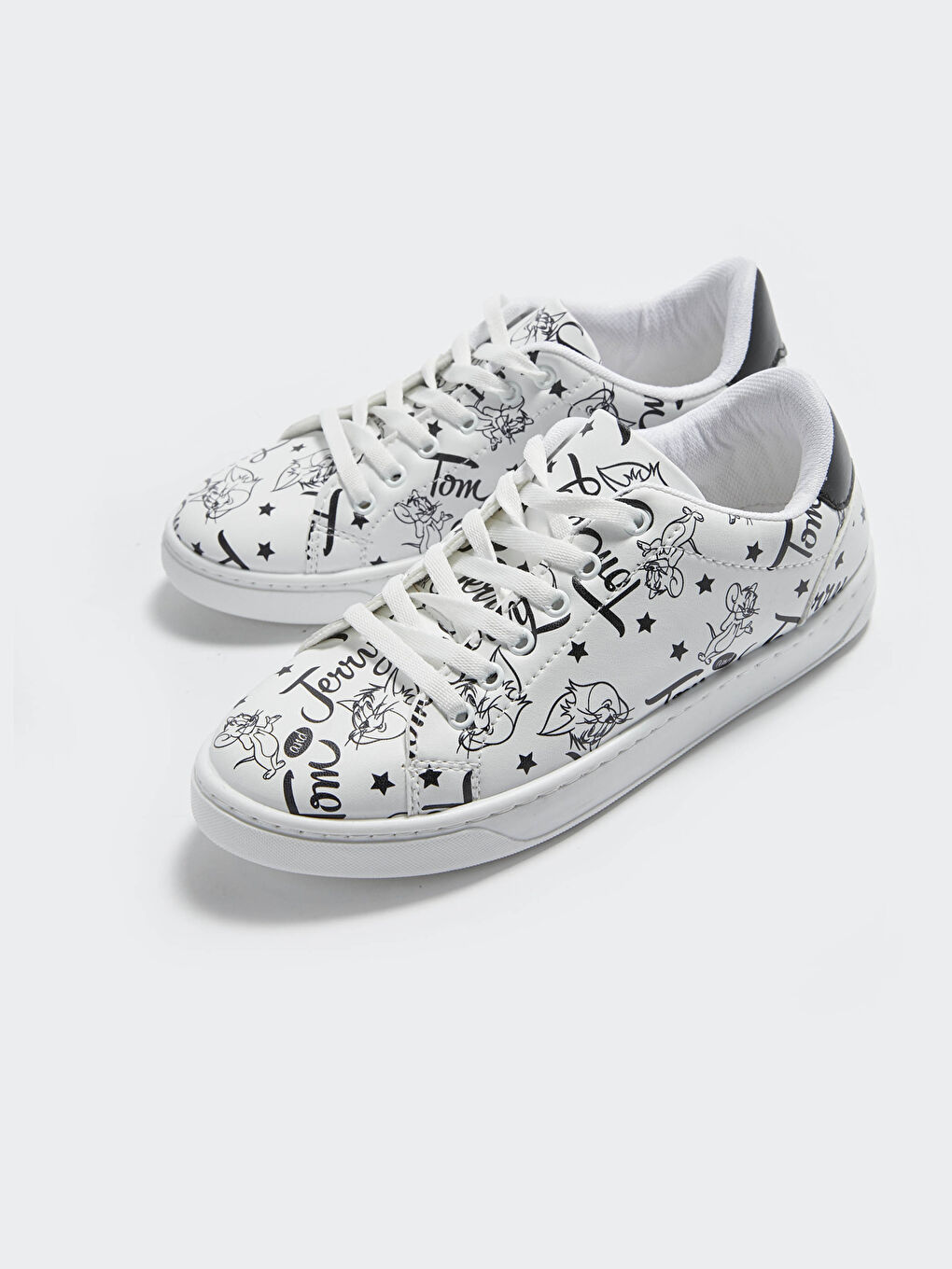 Beyaz Tom ve Jerry Lisanslı Kadın Spor Ayakkabı-1
