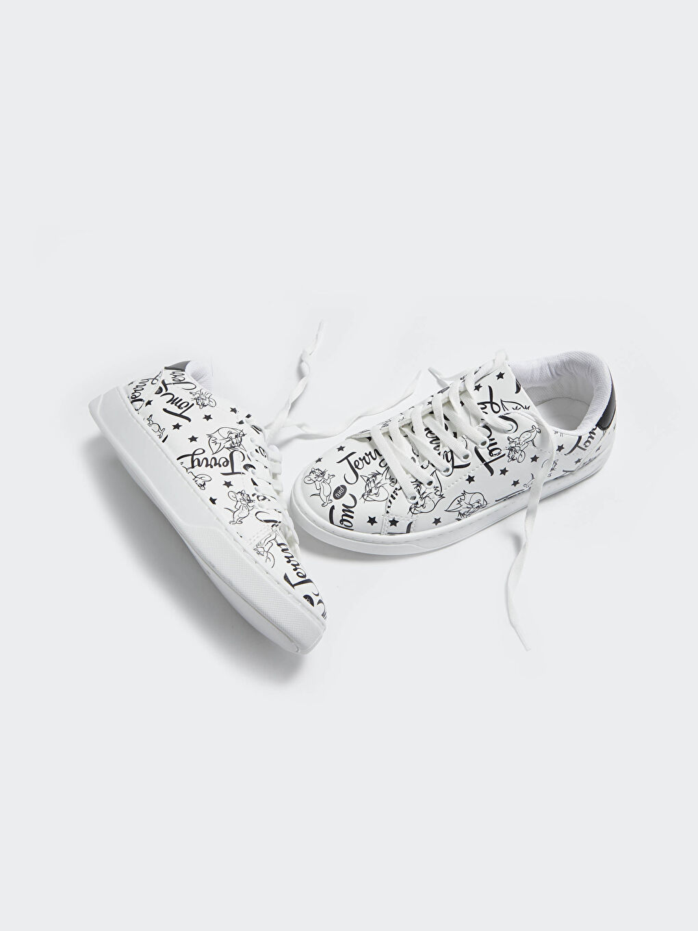 Beyaz Tom ve Jerry Lisanslı Kadın Spor Ayakkabı-3