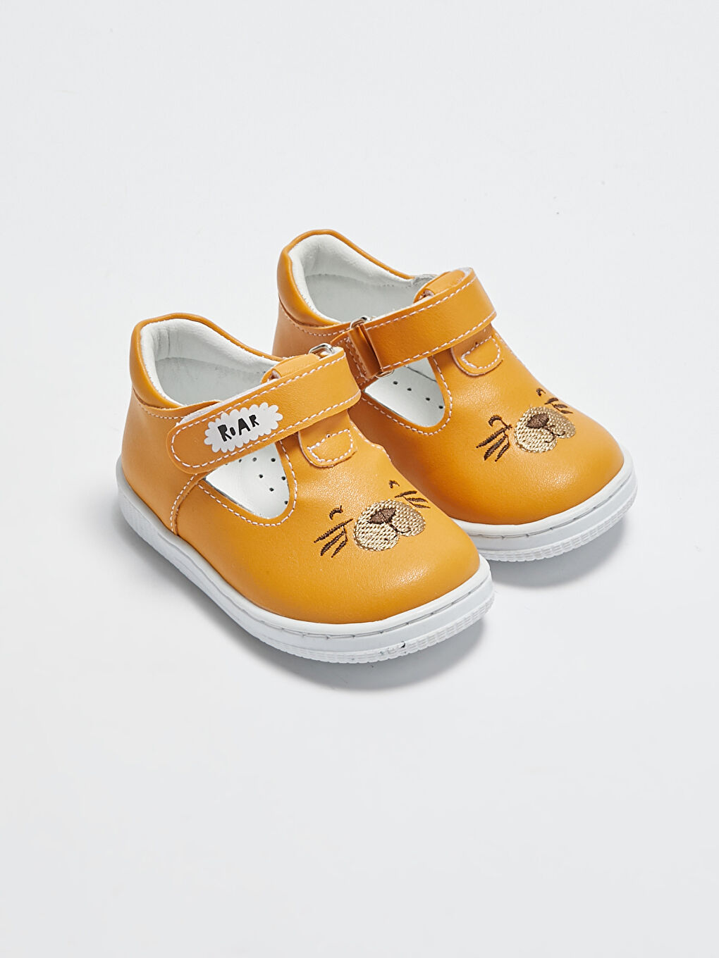 Hook and Loop Baby Boy First Step Shoes With Leather Lining