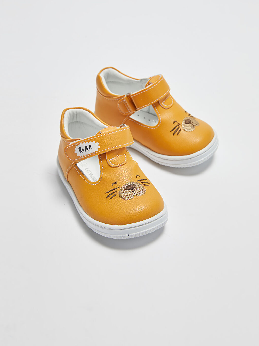 Hook and Loop Baby Boy First Step Shoes With Leather Lining-2