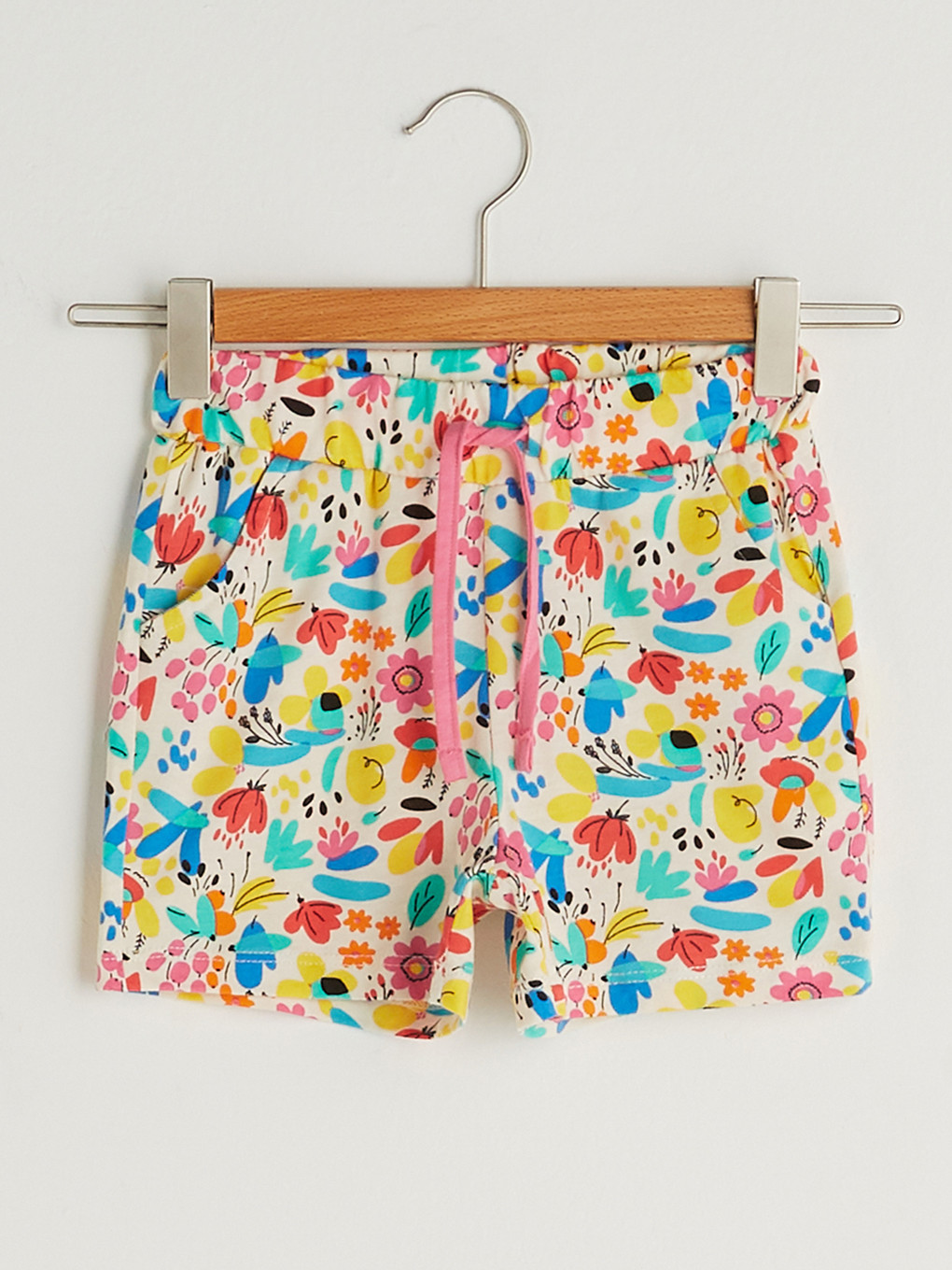 Elastic Waist Printed Girls' Shorts