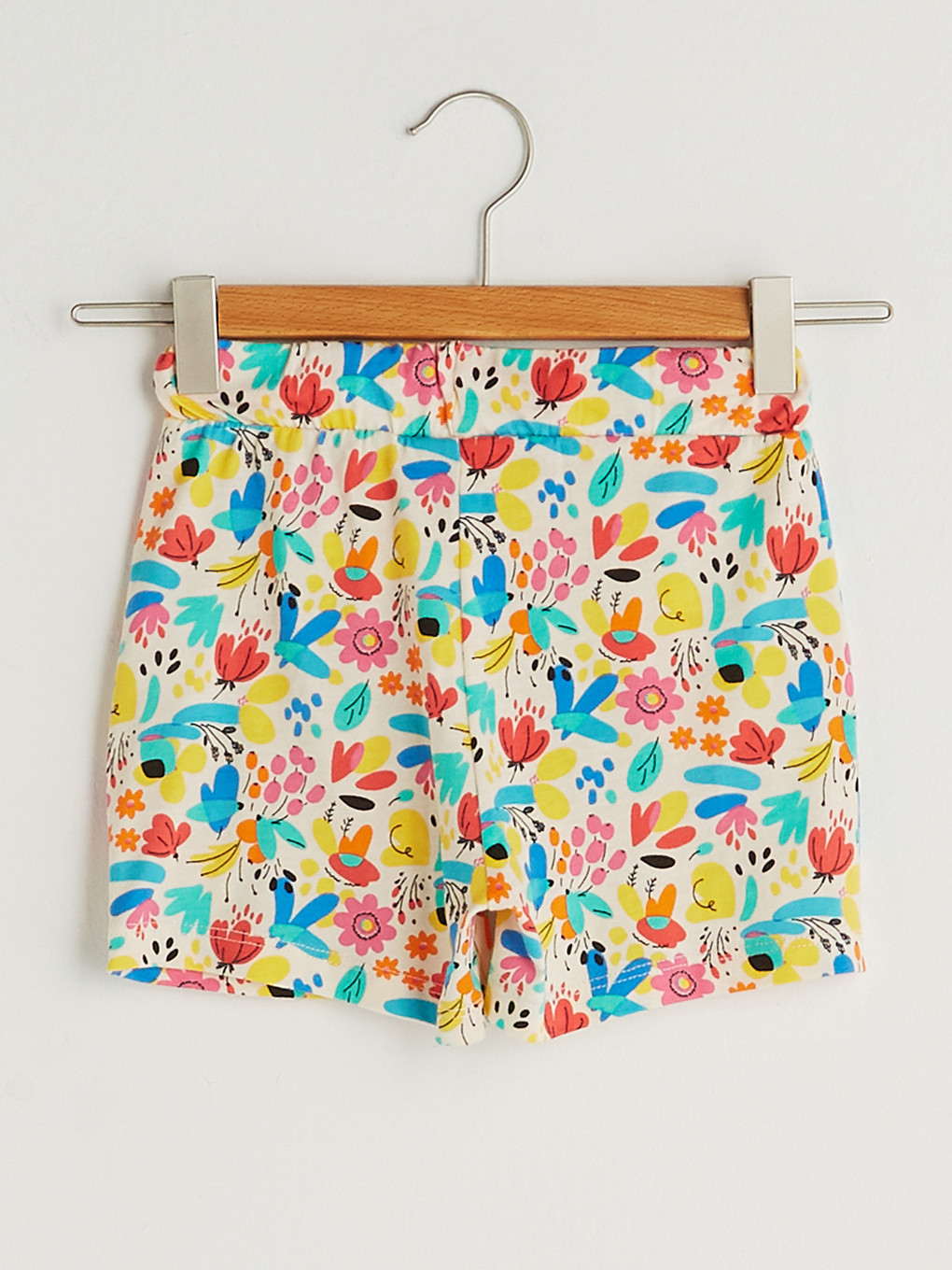 Elastic Waist Printed Girls' Shorts-1