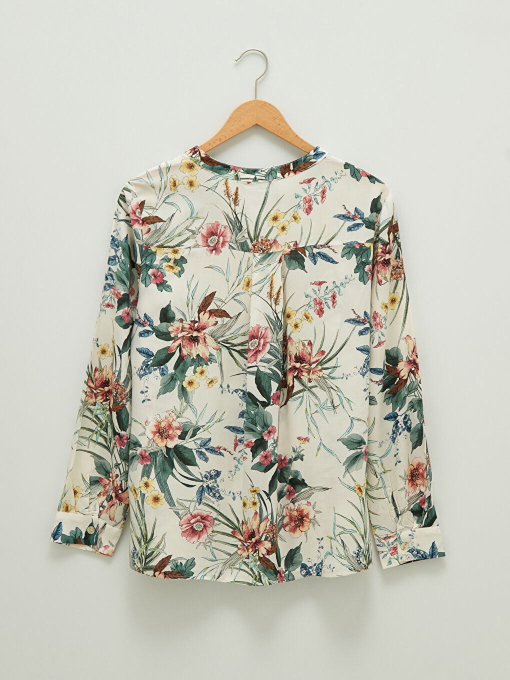 LCW Grace Turtleneck Floral Printed Long Sleeve Viscose Women's Blouse -S1HA15Z8-LRA