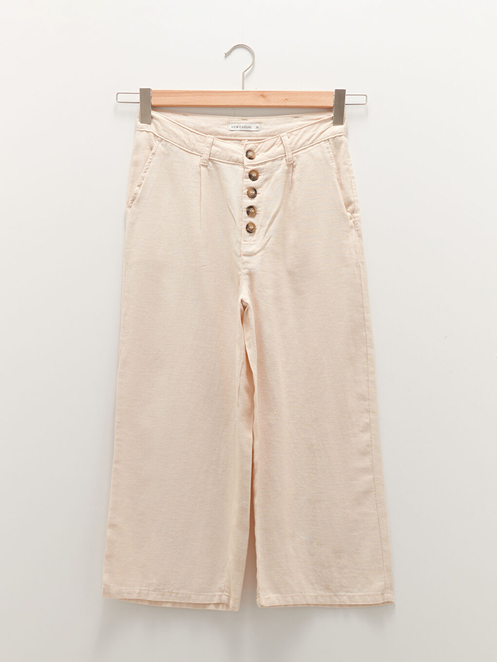 Loose Fit Pocket Detailed Gabardine Fabric Women's Capri -S1HB09Z8-QWF