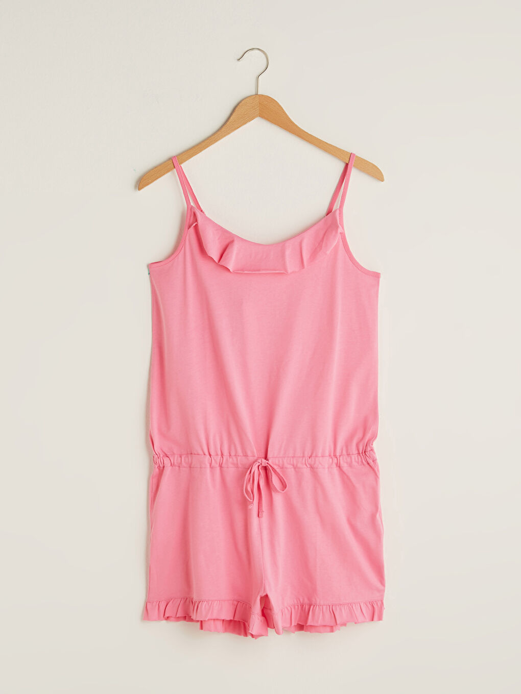 Women's Cotton Sleeping Bag with Strap Straight Waist Tie Detailed-5