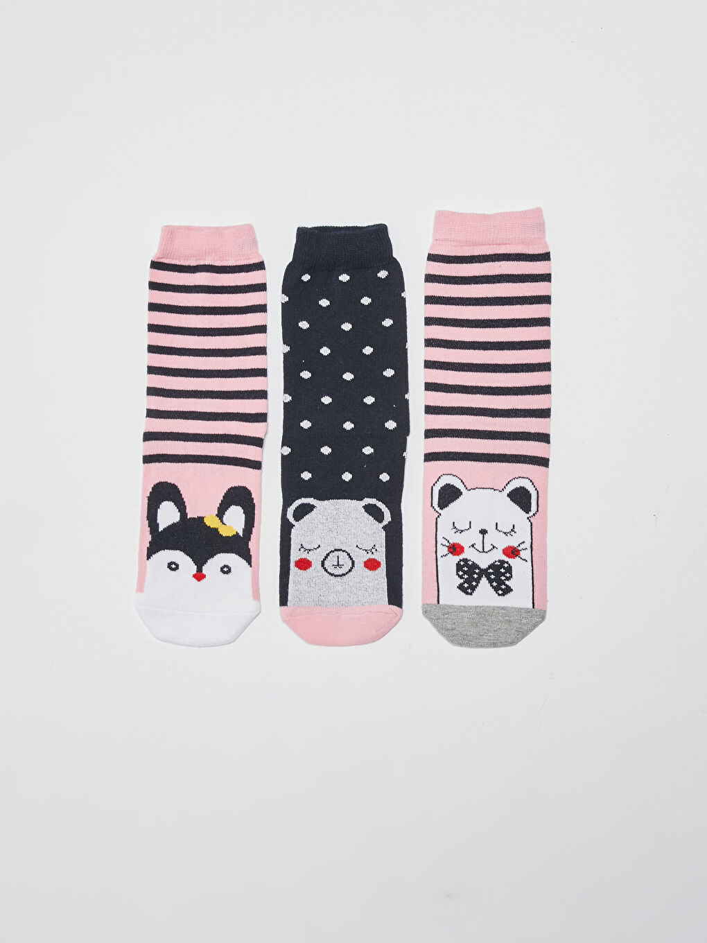 Узорчатые носки до щиколотки для девочек, комплект из 3-х штук-1