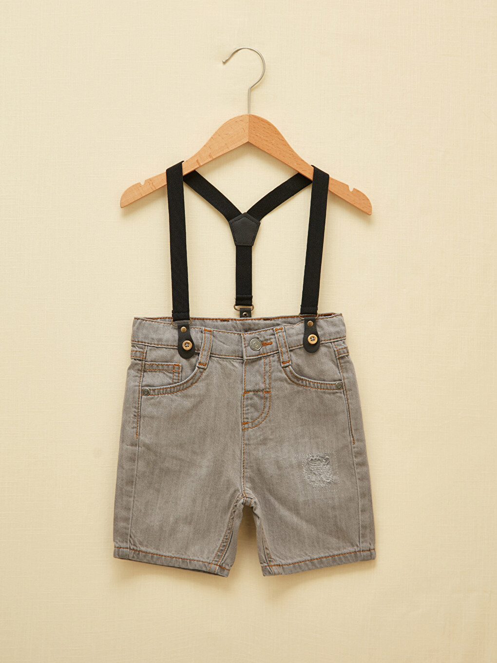 Elastic Waist Basic Baby Boy Jean Shorts and Pants Strap Set of 2