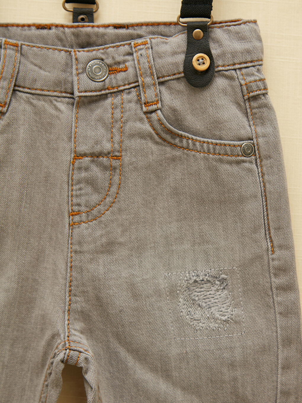 Elastic Waist Basic Baby Boy Jean Shorts and Pants Strap Set of 2-1