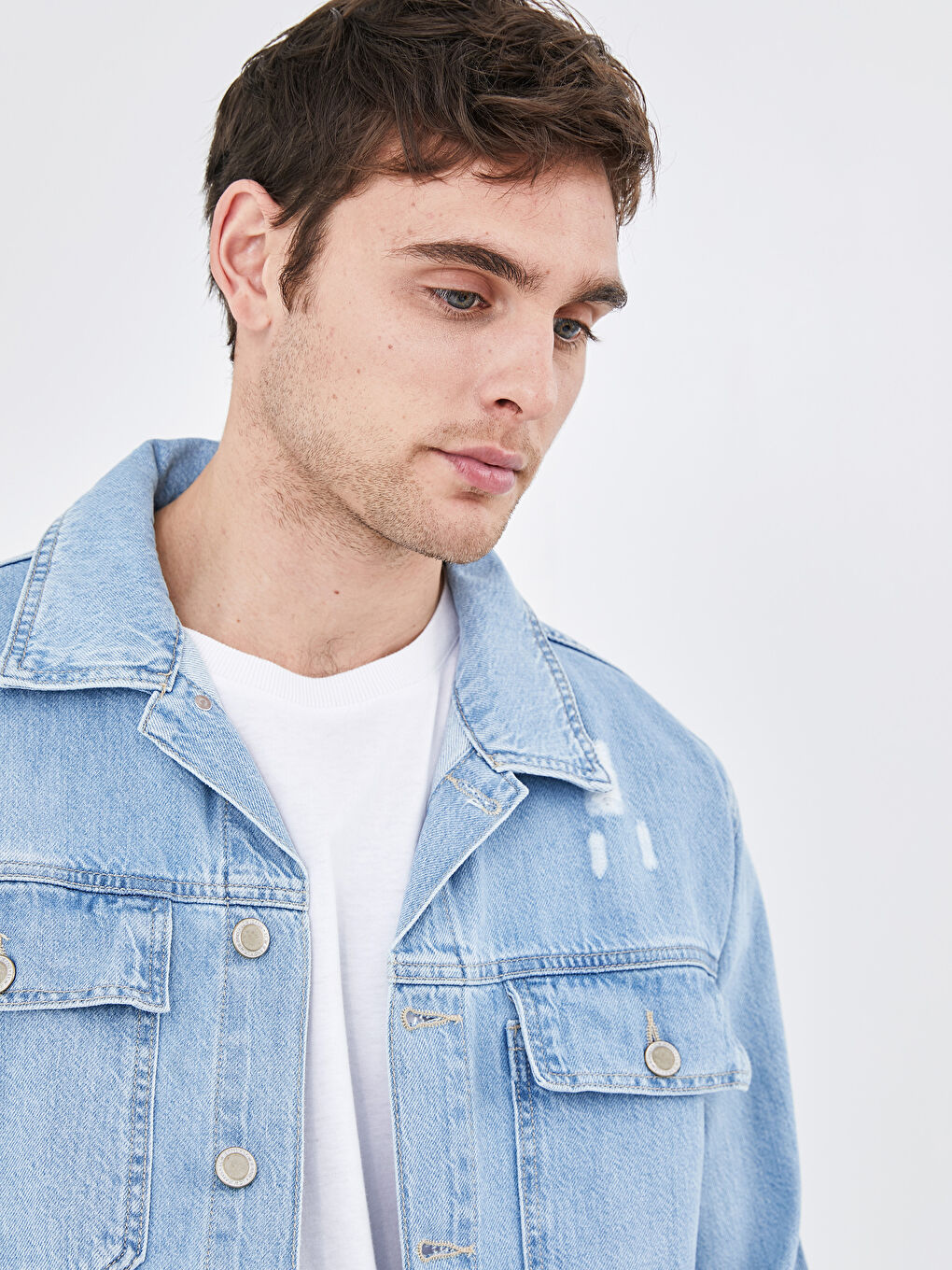 İndigo Standart Kalıp Erkek Jean Ceket-2