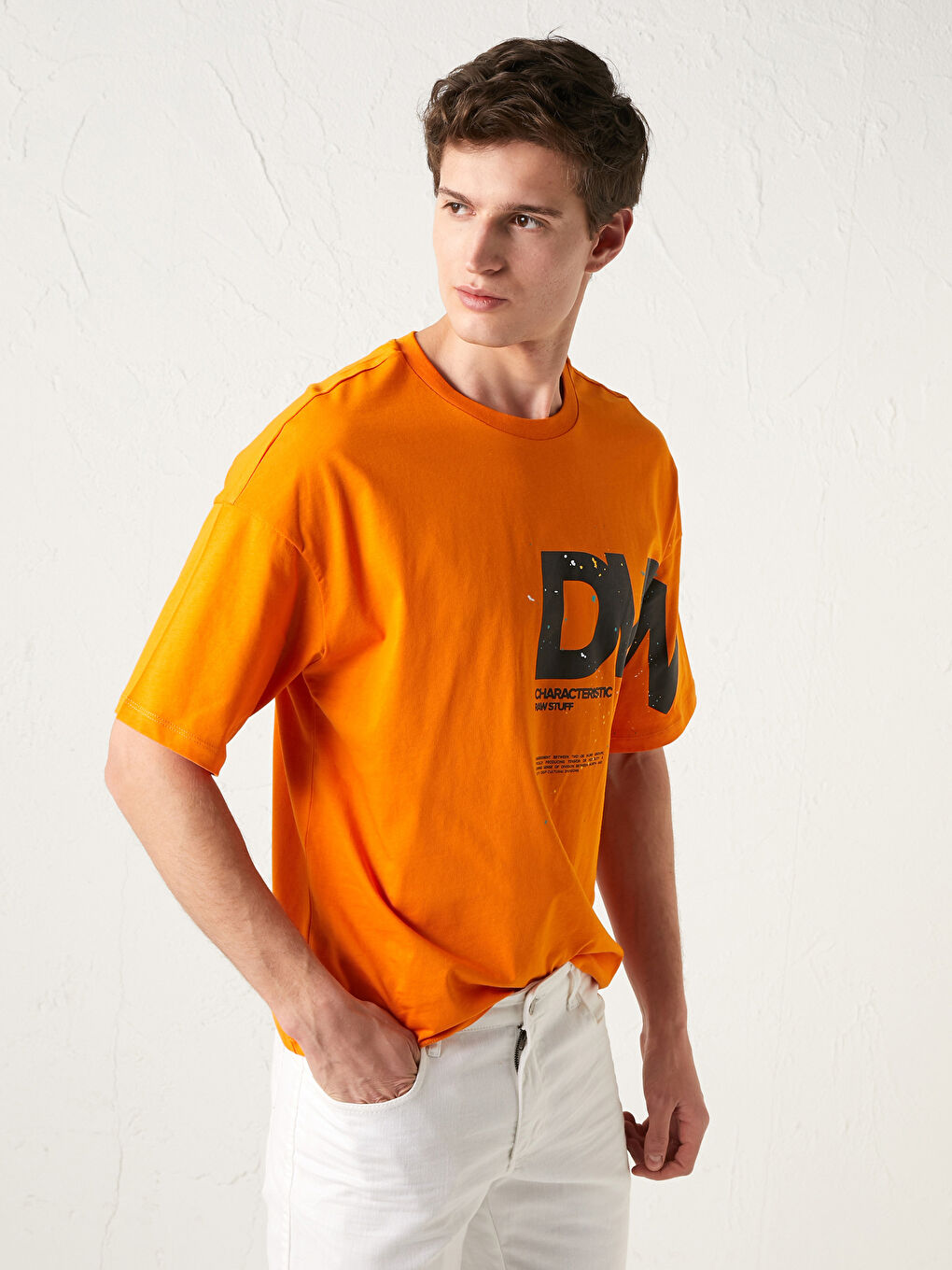 Rundhalsausschnitt Kurzarm Bedrucktes T-Shirt aus gekämmter Baumwolle für Herren-1