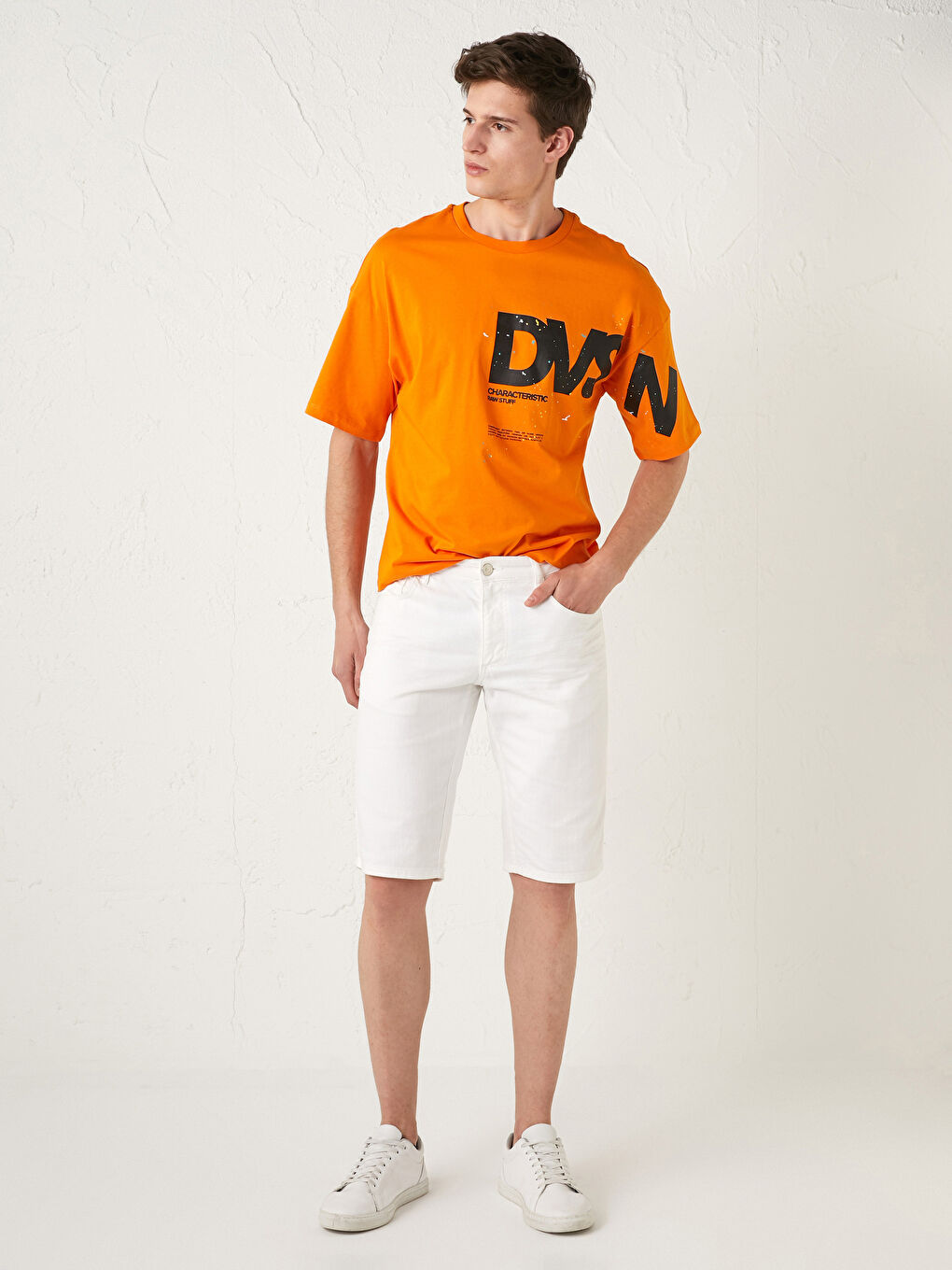 Rundhalsausschnitt Kurzarm Bedrucktes T-Shirt aus gekämmter Baumwolle für Herren-2