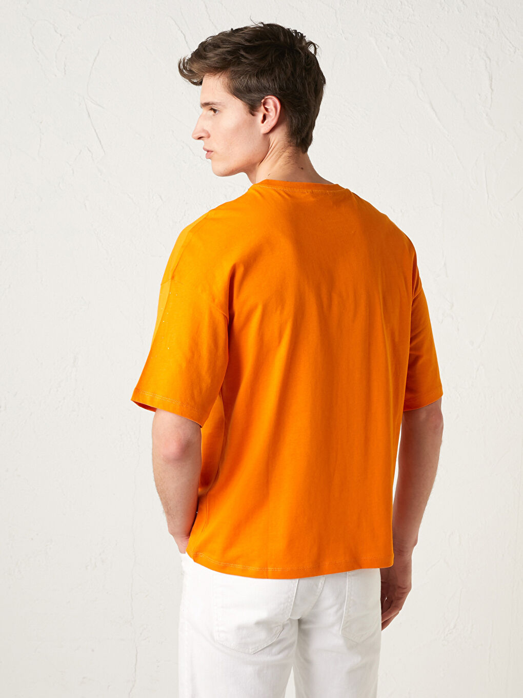 Rundhalsausschnitt Kurzarm Bedrucktes T-Shirt aus gekämmter Baumwolle für Herren-3