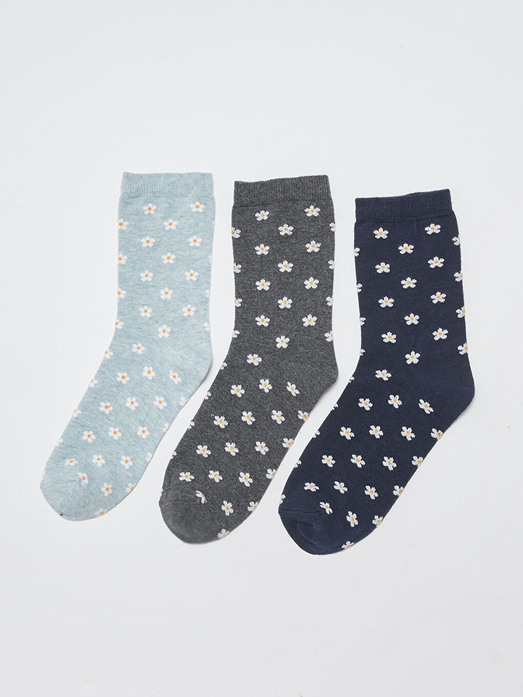 Женские носки с цветочным узором, комплект из 3-х штук-1