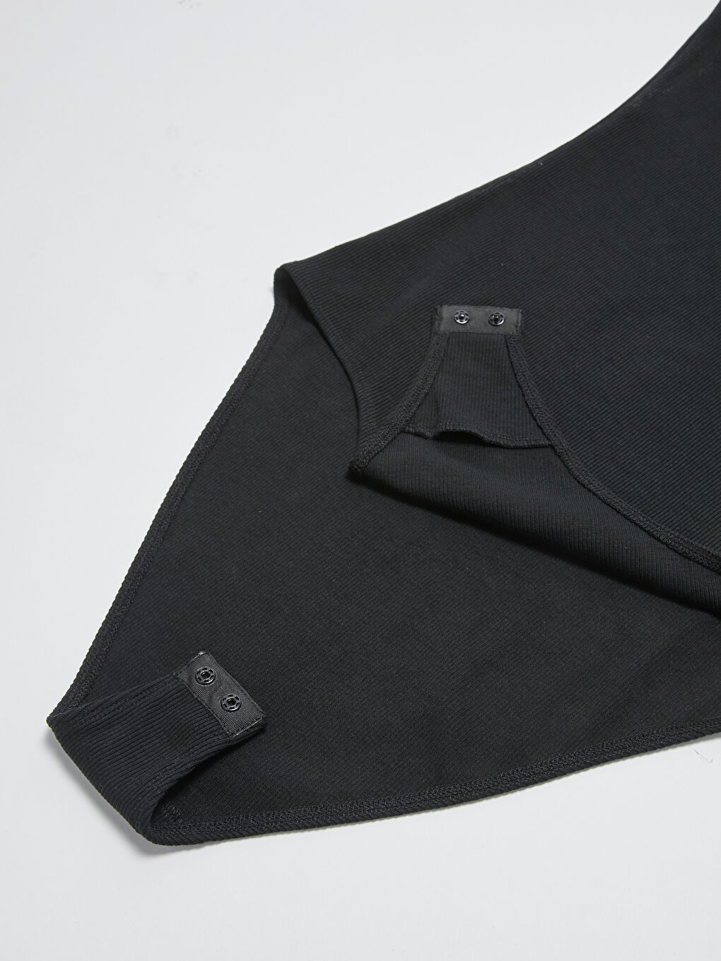 Siyah Kadın Tek Omuz Askılı Düz Bodysuit-6