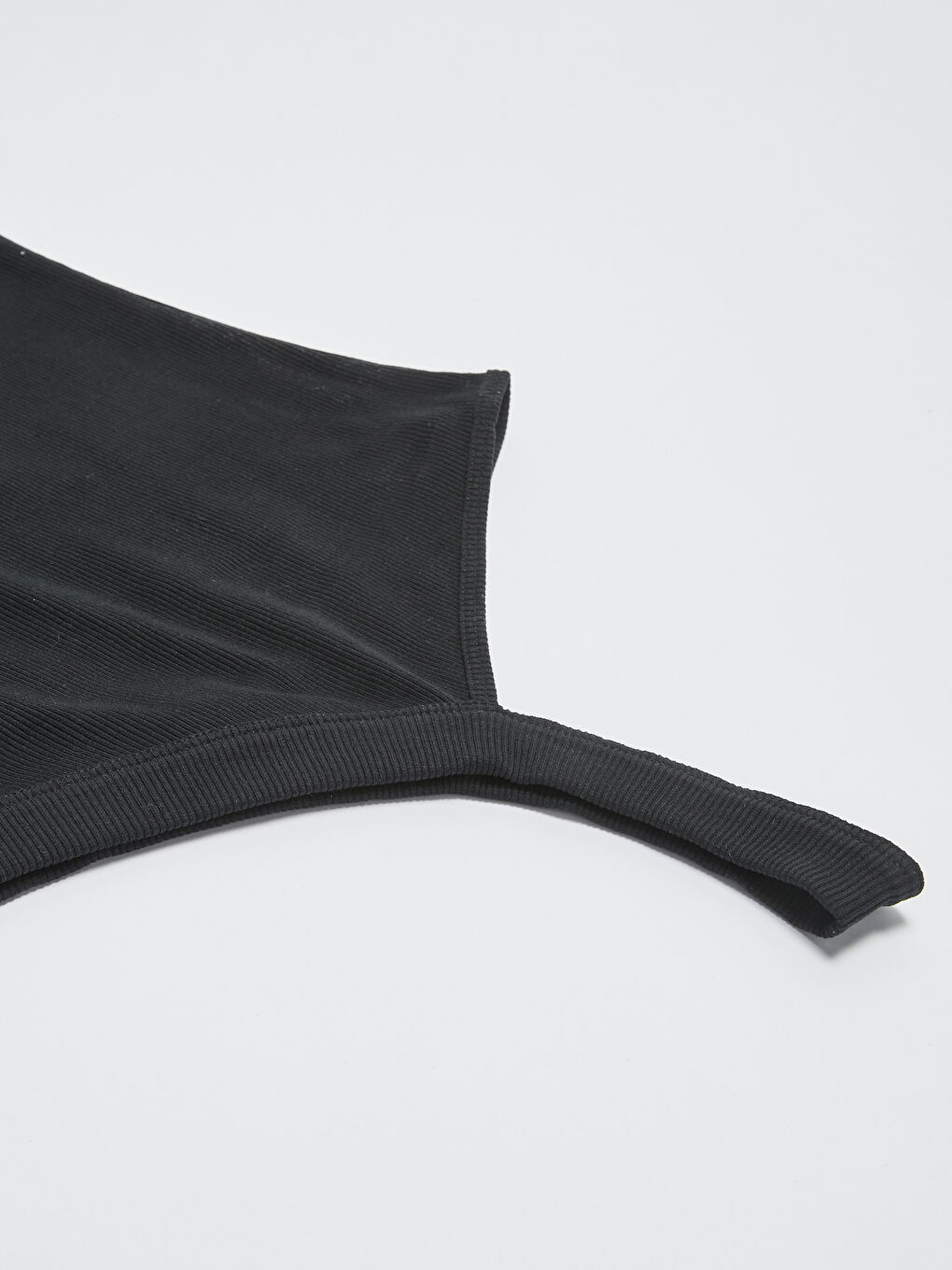 Siyah Kadın Tek Omuz Askılı Düz Bodysuit-7