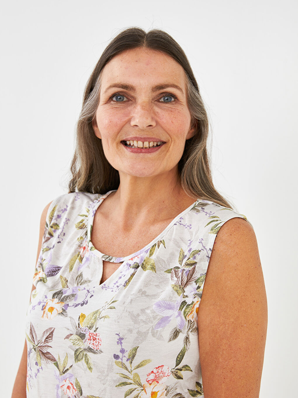 Débardeur Floral à Col Rond pour Femmes-4