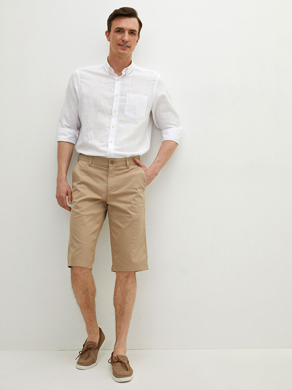 Wide Fit Gabardine Men's Shorts-1