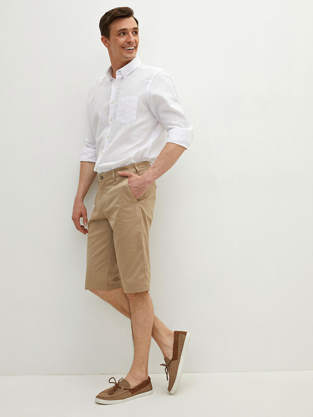 Wide Fit Gabardine Men's Shorts-2