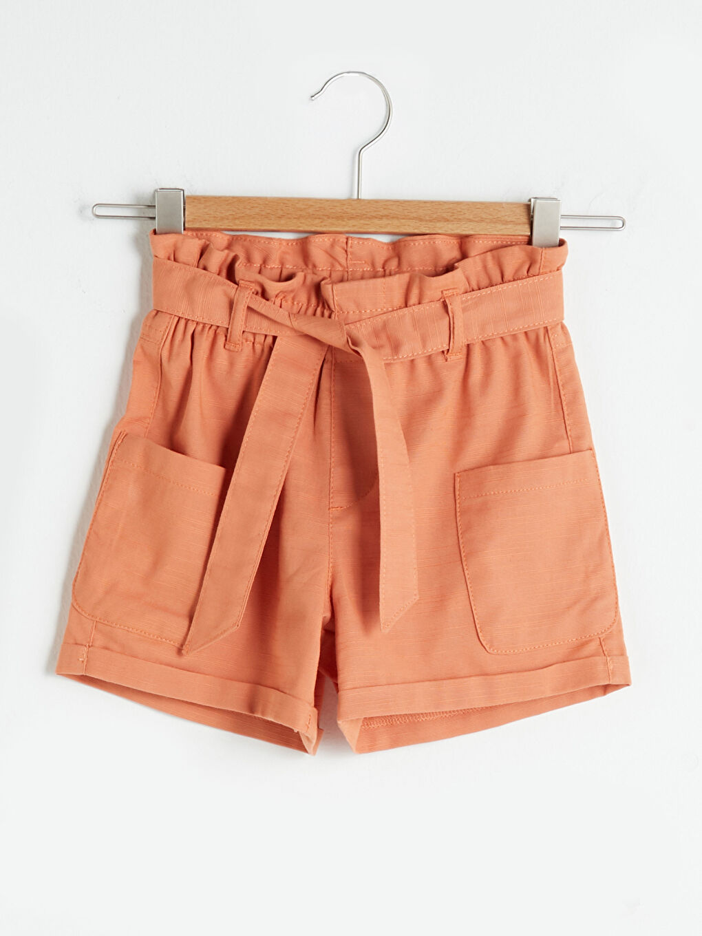 LCW Kids Girls' Dobby Shorts with Elastic Waist -S1HD05Z4-GJB