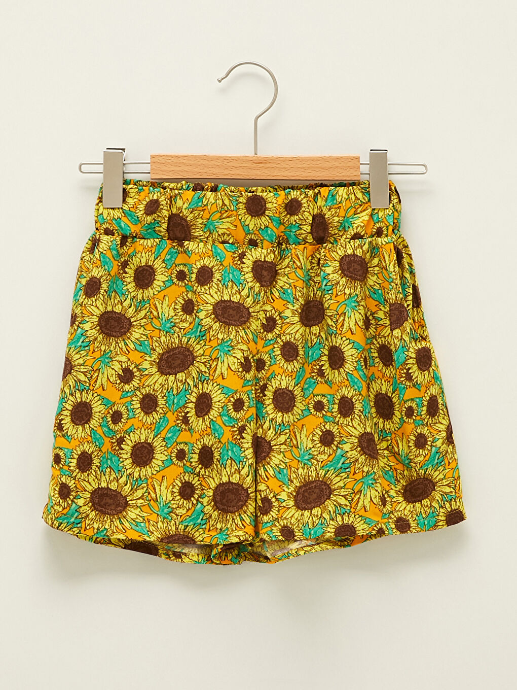 Elastic Waist Patterned Viscose Girl Shorts