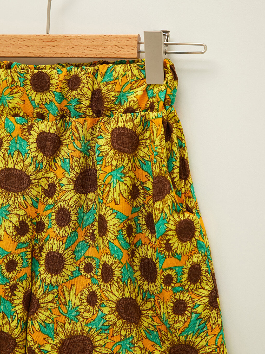 Elastic Waist Patterned Viscose Girl Shorts-2