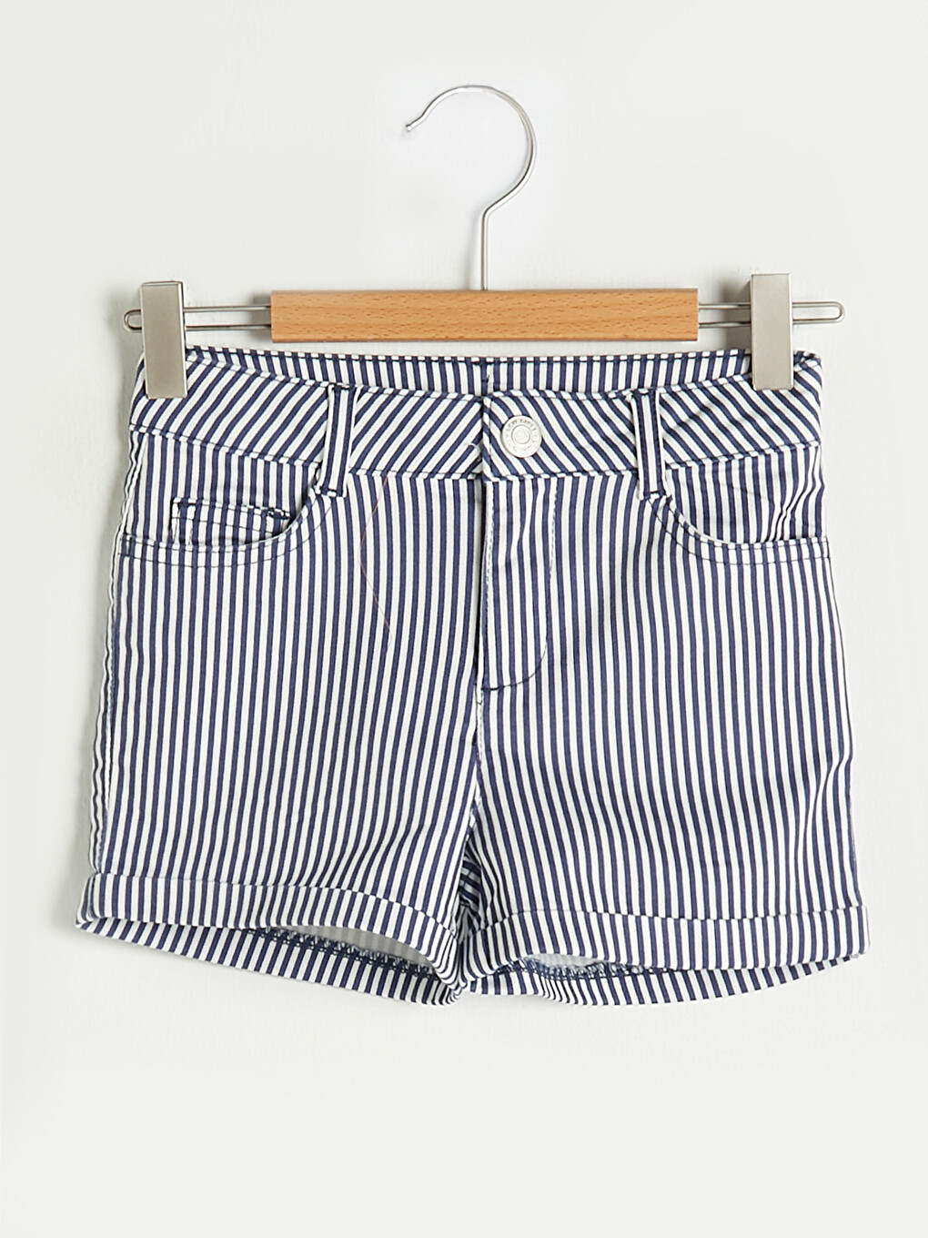 Striped Gabardine Girl Shorts