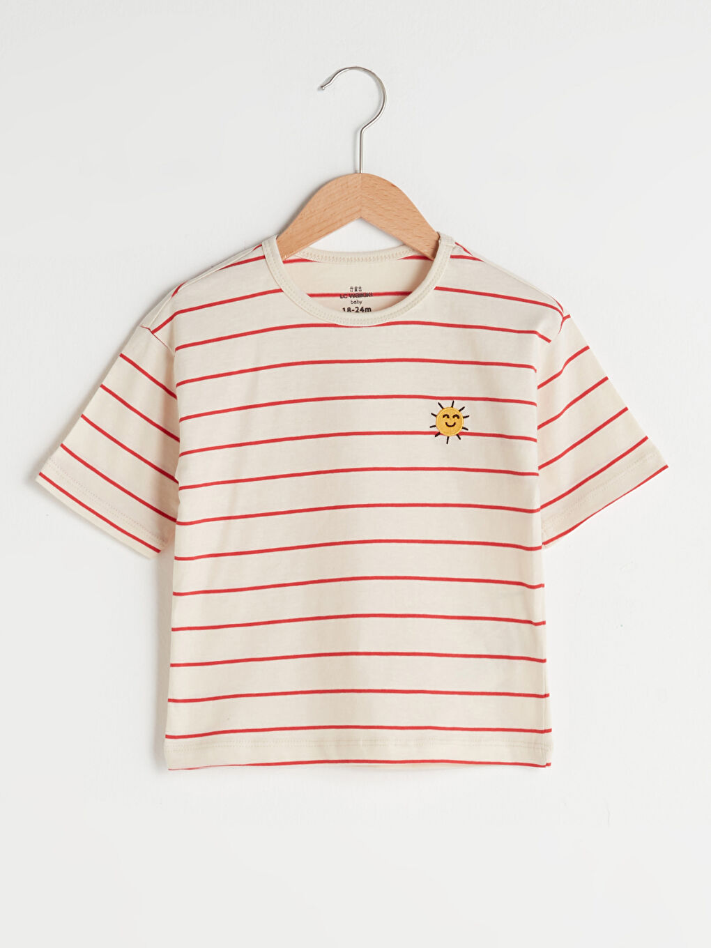 Crew Neck Short Sleeve Striped Cotton Baby Boy T-shirt