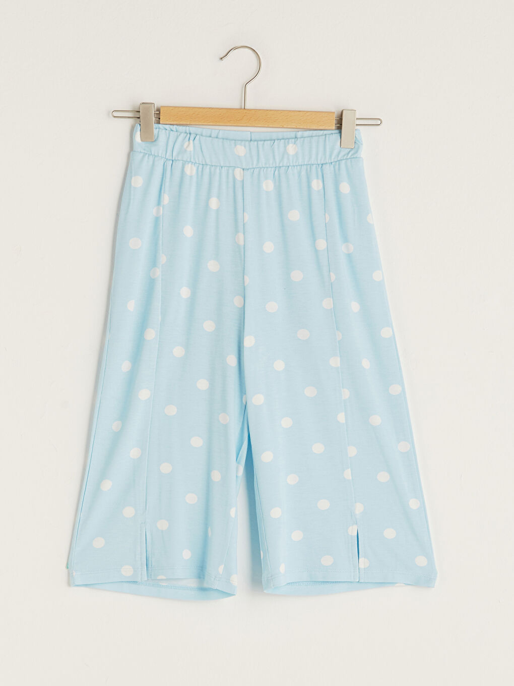 Elastic Waist Polka Dot Cotton Girls' Trousers