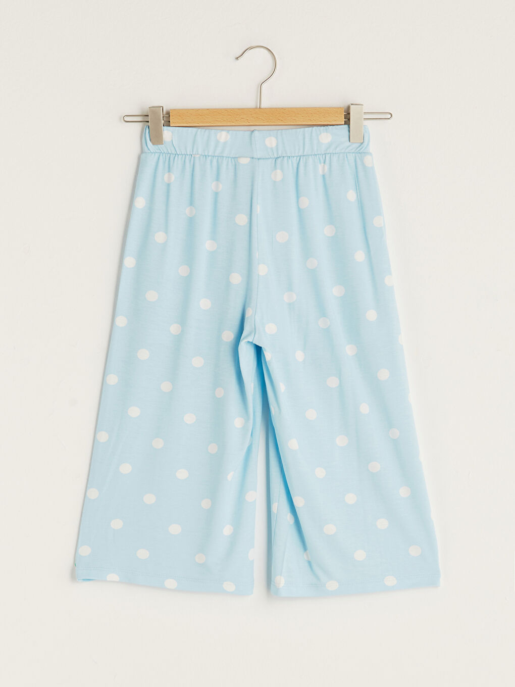 Elastic Waist Polka Dot Cotton Girls' Trousers-1