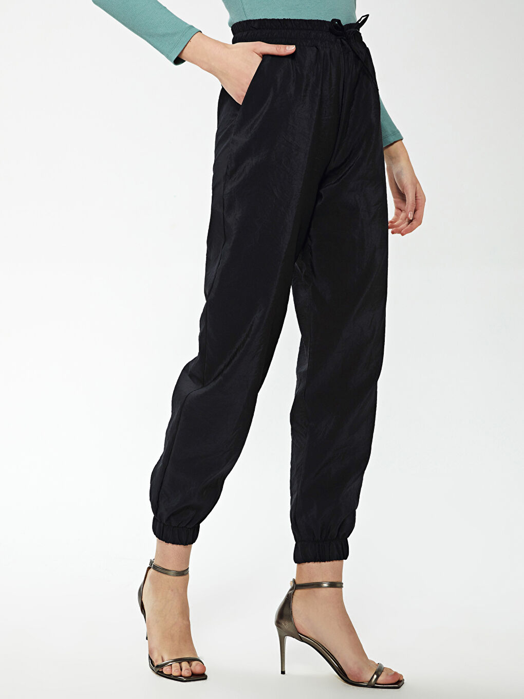 Pantaloni de Trening Dama cu Talie Inalta si Lungime Pana la Glezna-2