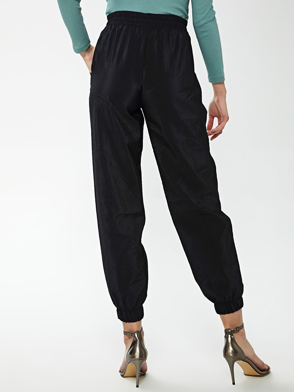 Pantaloni de Trening Dama cu Talie Inalta si Lungime Pana la Glezna-3