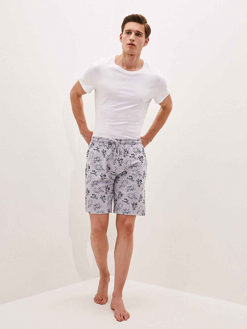 Standardni kroj Muški donji deo pidžame kratke pantalone-4