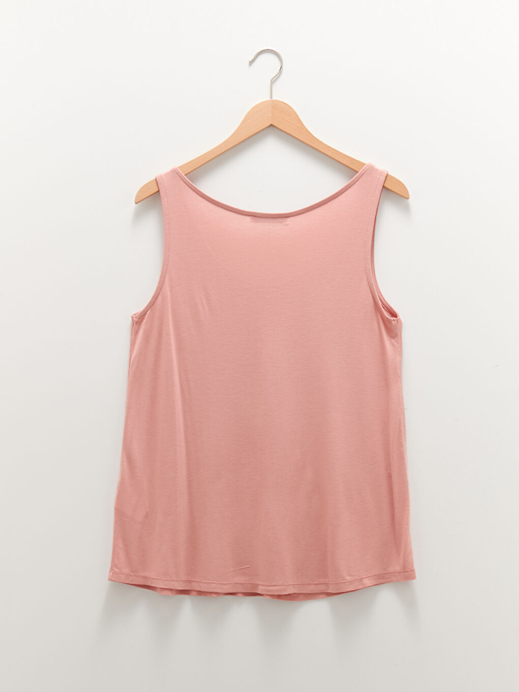 Pembe U Yaka Askılı Baskılı Viskon Kadın Atlet-6