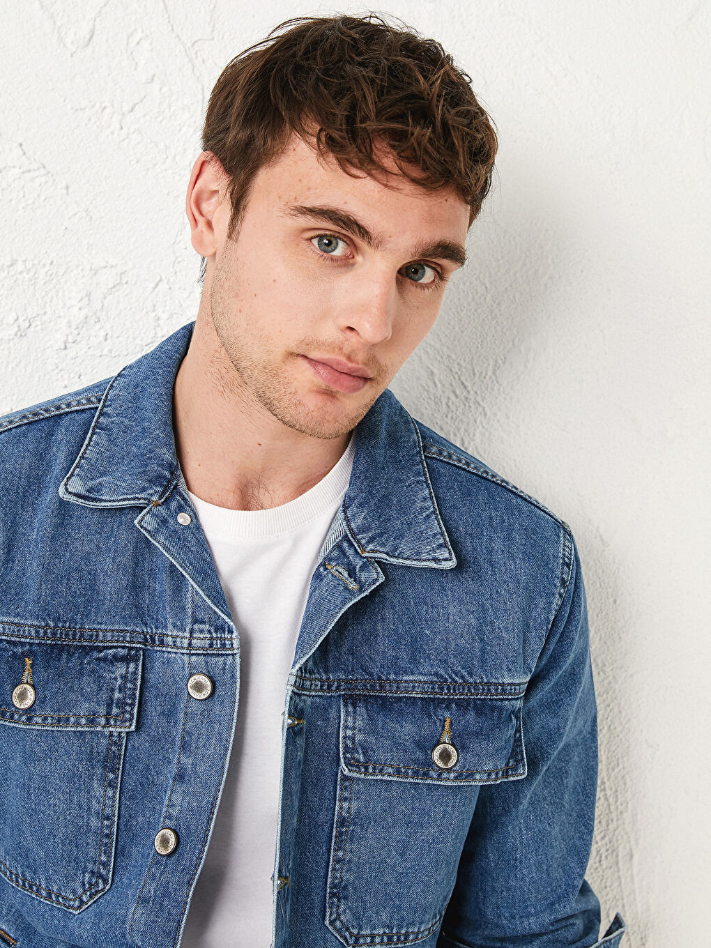 İndigo Standart Kalıp Erkek Jean Ceket-3