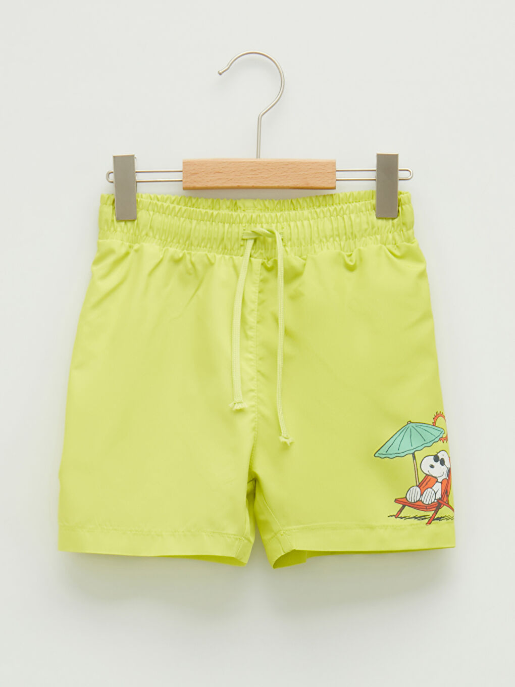 Elastic Waist Snoopy Printed Baby Boy Fishnet Detailed Marine Shorts -S1HF79Z1-FZN