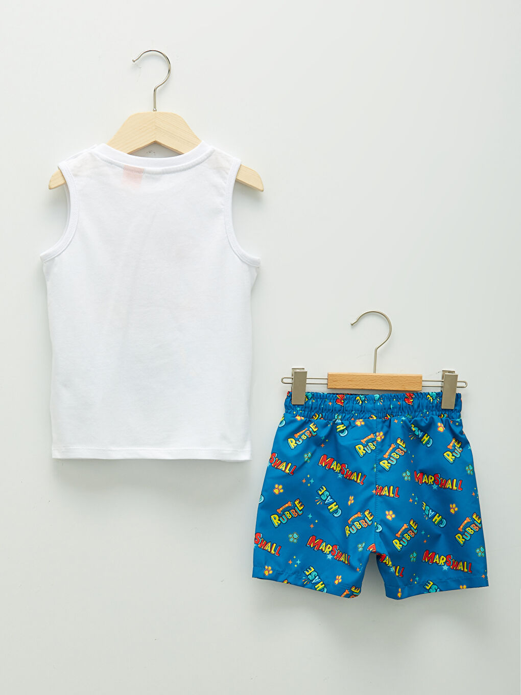 LCW baby Crew Neck Paw Patrol Printed Baby Boy Fishnet Detailed Swimming Suit -S1HF82Z1-E5X