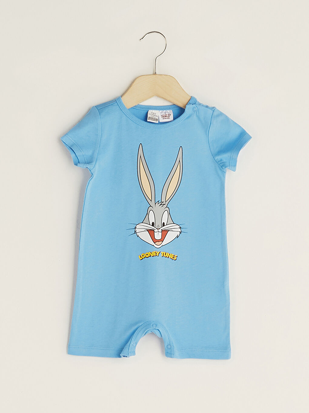 LCW baby Bisiklet Yaka Kısa Kollu Bugs Bunny Baskılı Erkek Bebek Tulum -S1HF93Z1-R0Y