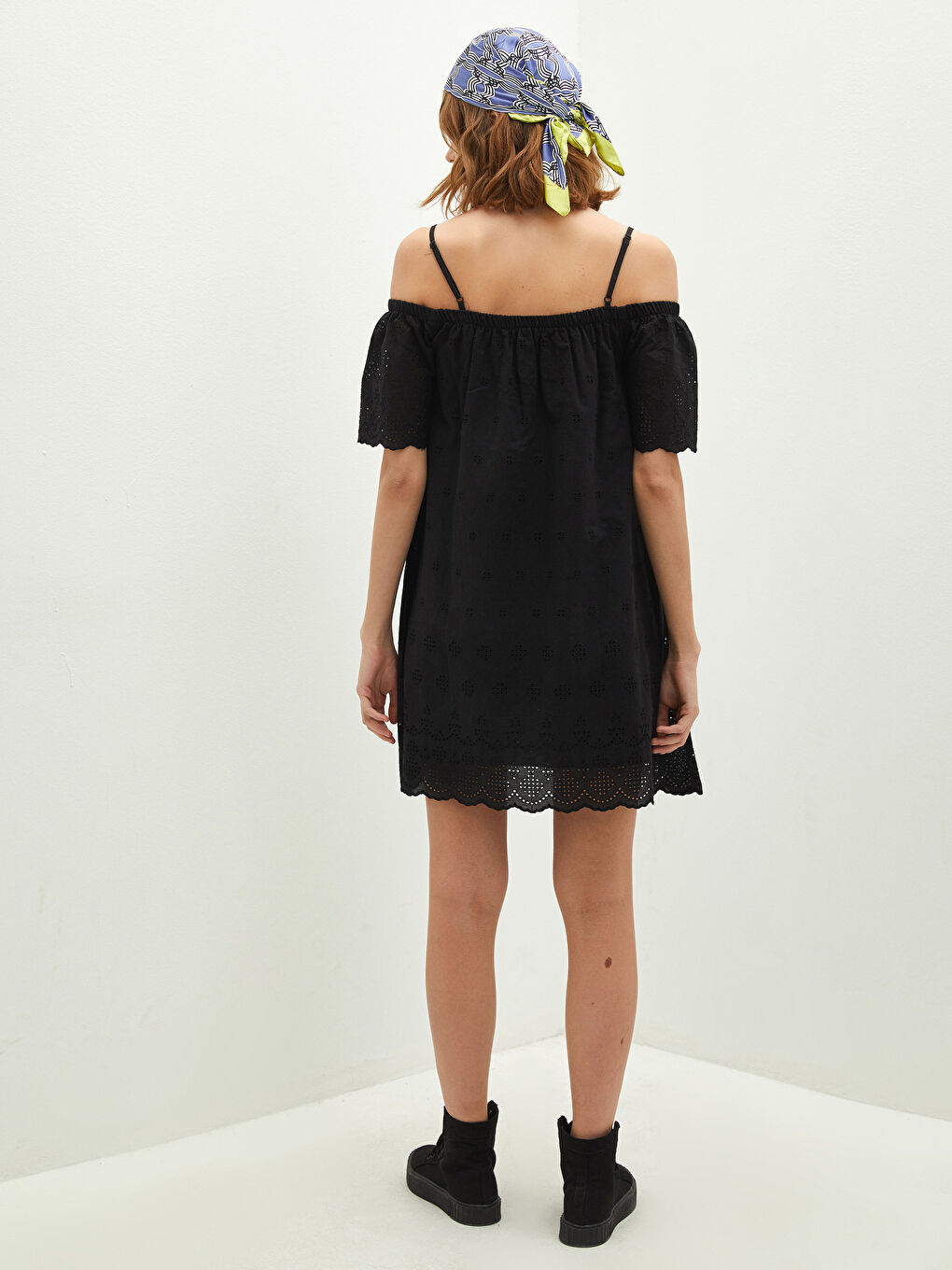 Haljina za Žene sa Uzorkom od Voala sa Tankim Kaiševima-10