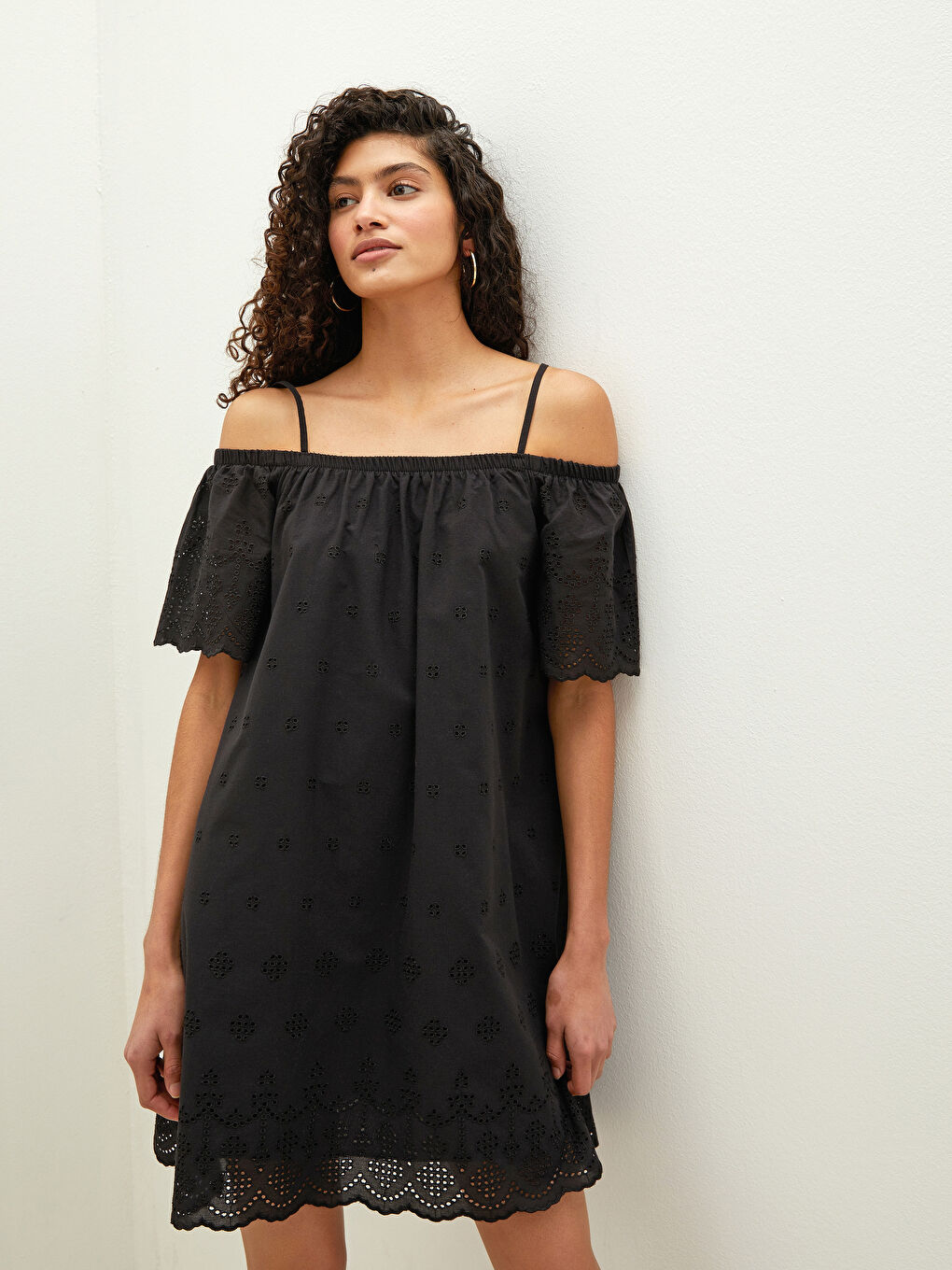 Haljina za Žene sa Uzorkom od Voala sa Tankim Kaiševima-2