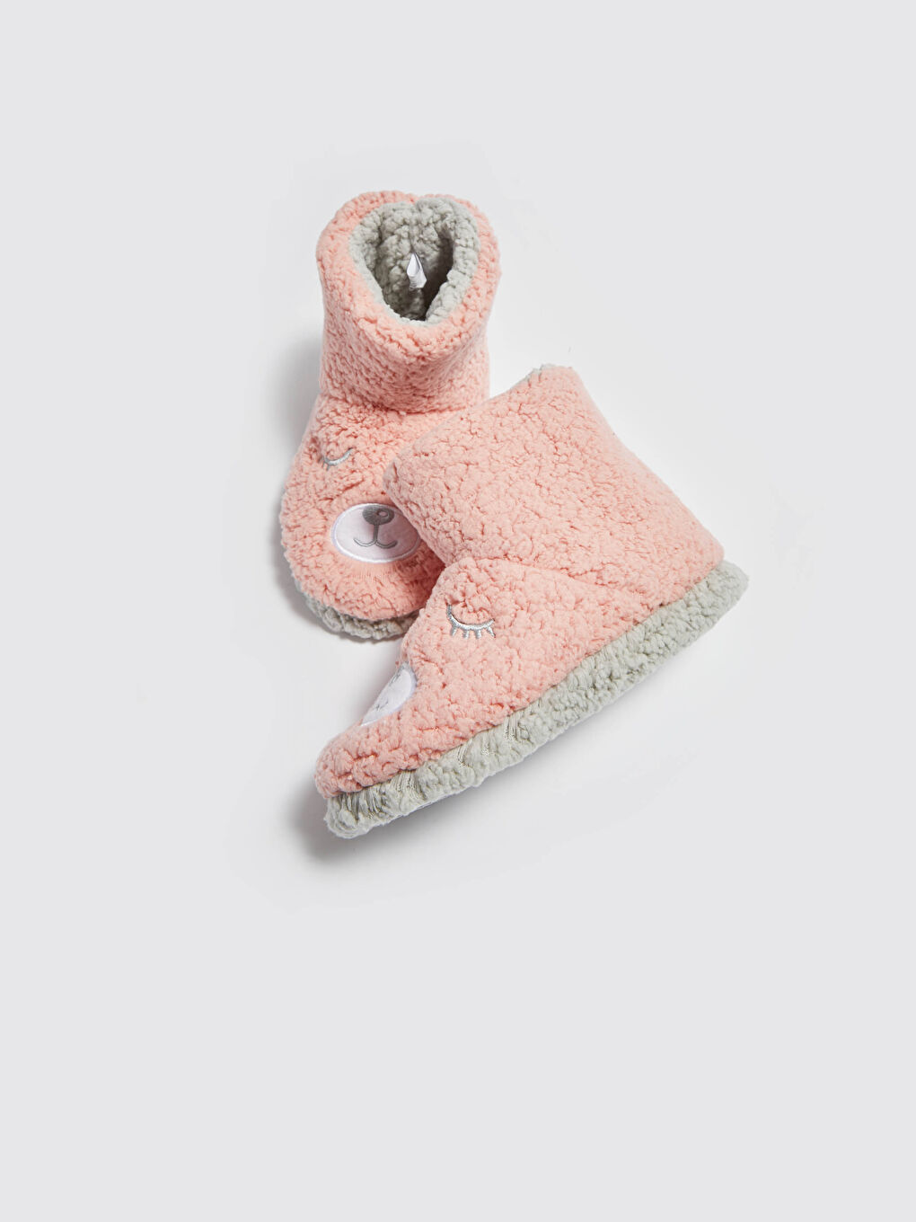 Pembe Nakışlı Pelüş Kadın Ev Botu-2