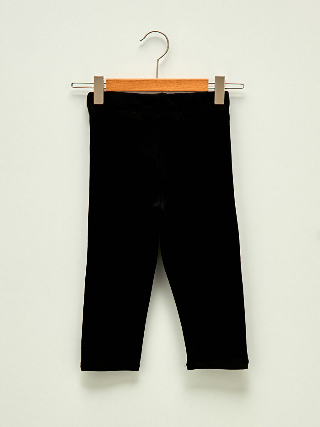 Siyah Beli Lastikli Pamuklu Kız Çocuk 3/4 Boy Tayt-1