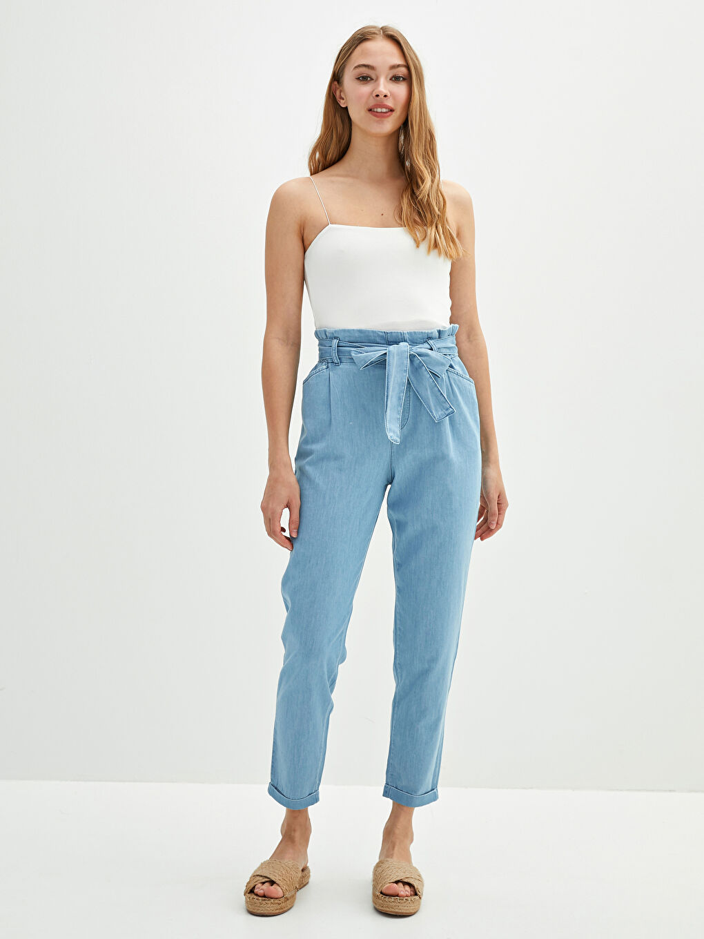 High Waist Paperbag Women's Rodeo Jeans-1