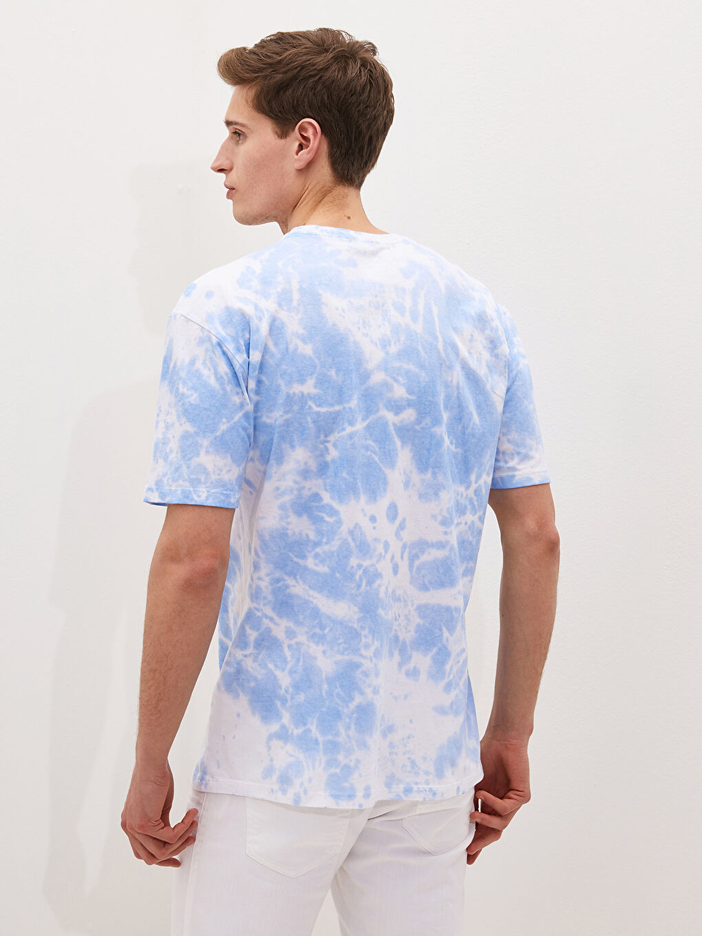 Mavi Bisiklet Yaka Kısa Kollu Baskılı Penye Erkek Tişört-4