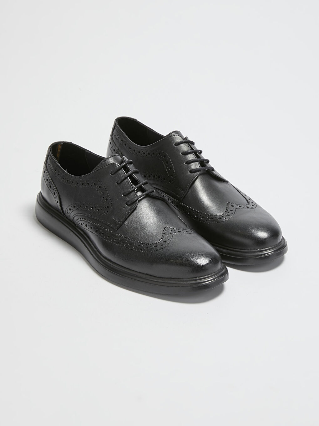 Siyah Hakiki Deri Bağcıklı Erkek Klasik Ayakkabı