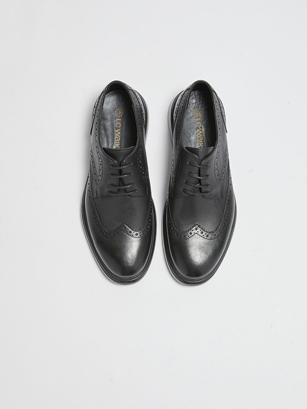Siyah Hakiki Deri Bağcıklı Erkek Klasik Ayakkabı-1