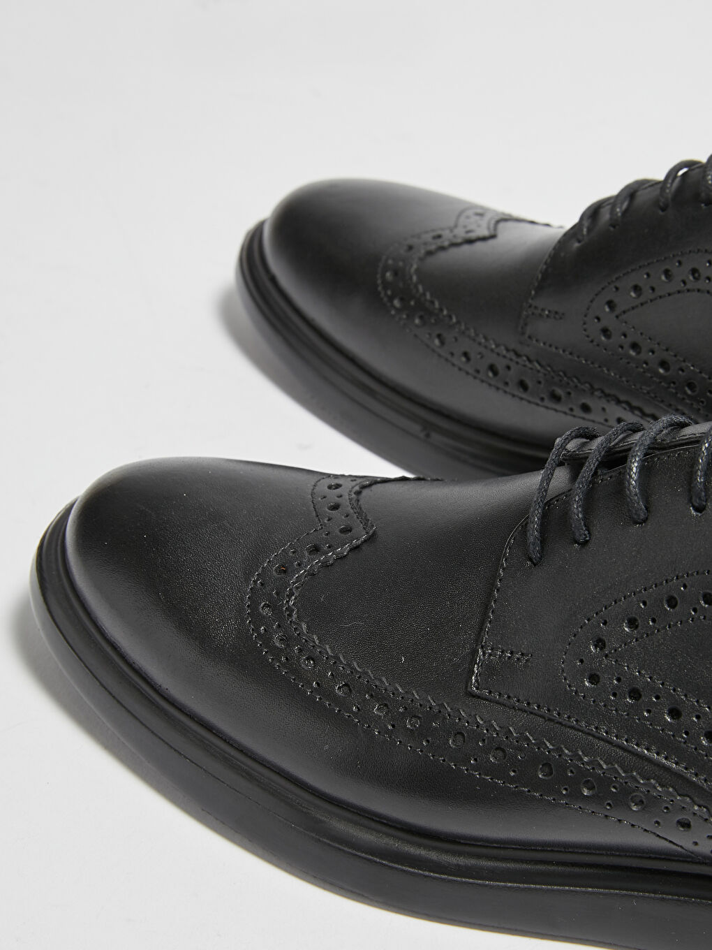 Siyah Hakiki Deri Bağcıklı Erkek Klasik Ayakkabı-4