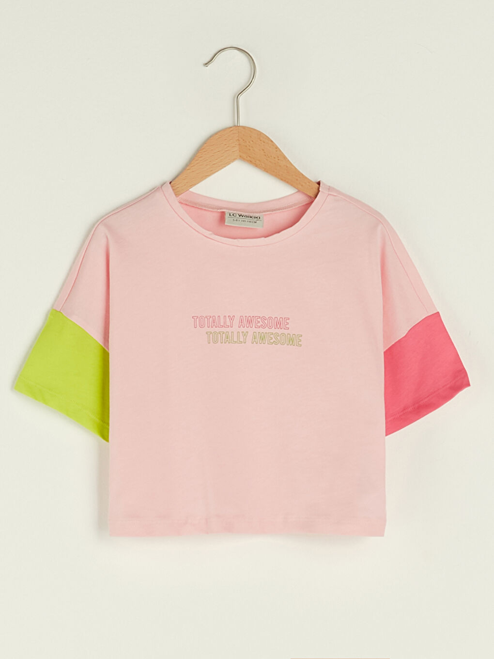 LCW Kids Crew Neck Printed Short Sleeve Cotton Girl T-shirt -S1HI90Z4-G0G