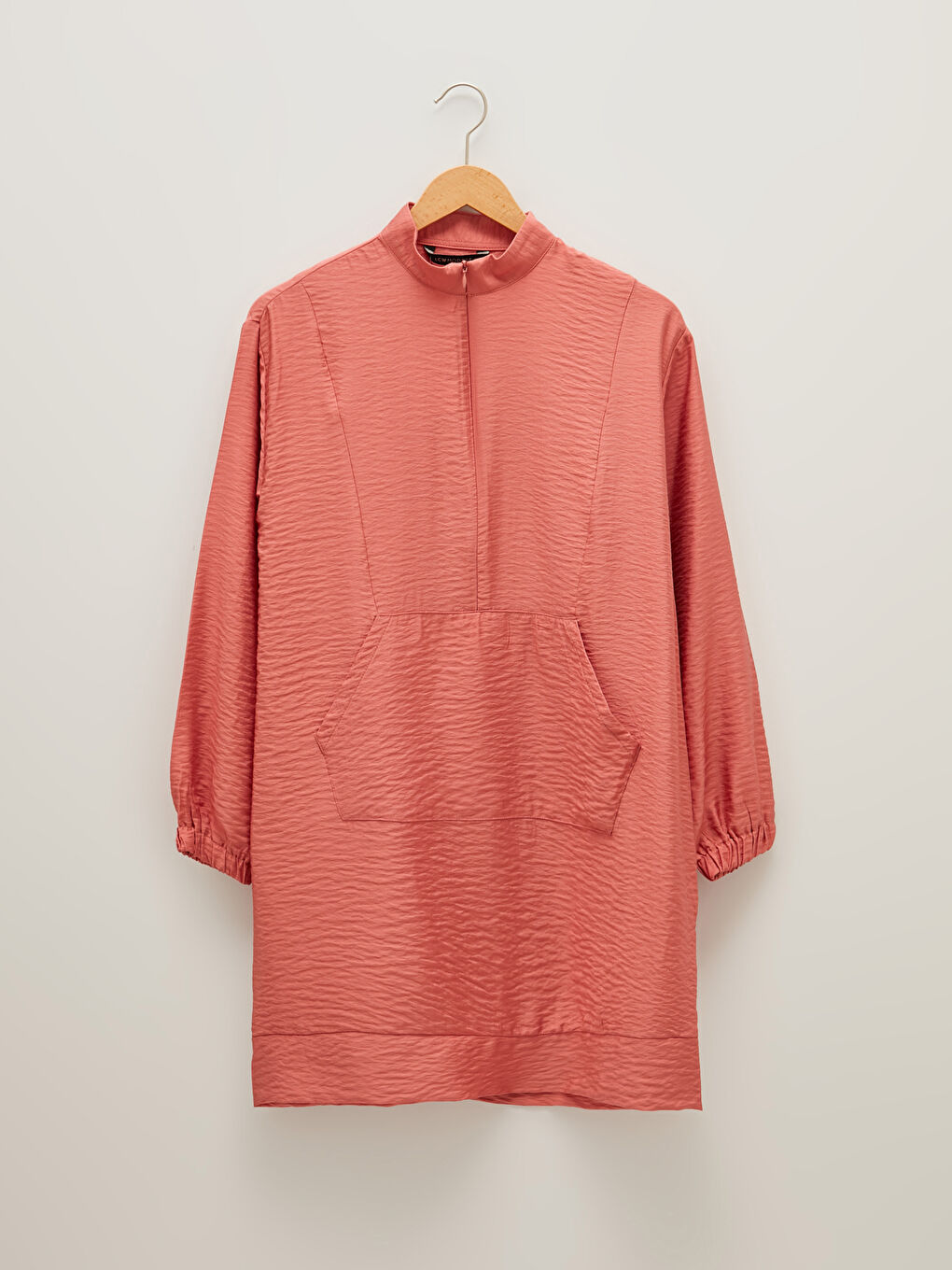 Grandad Collar Pocket Detailed Long Sleeve Women's Tunic-5