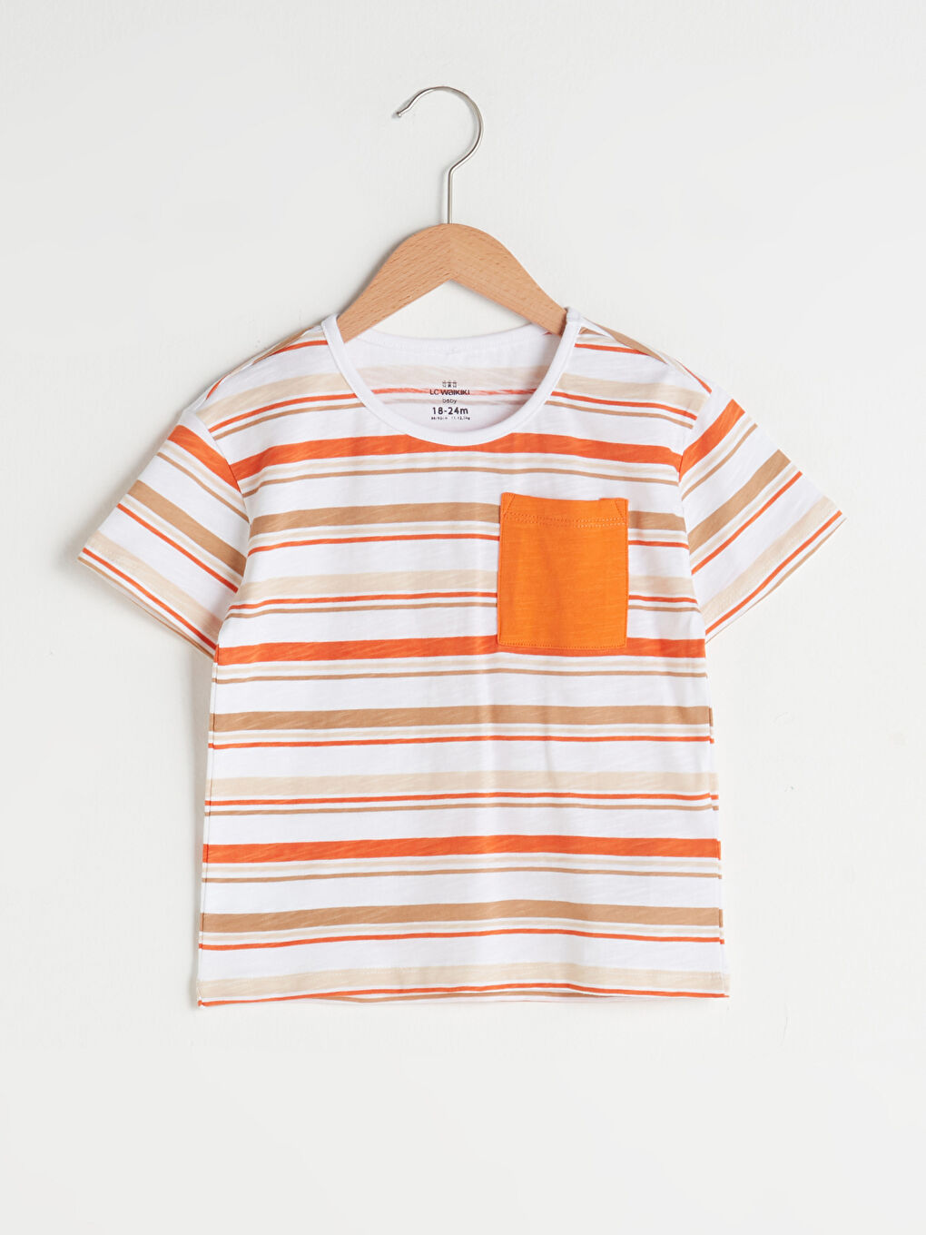 Crew Neck Short Sleeve Striped Cotton Baby Boy T-shirt