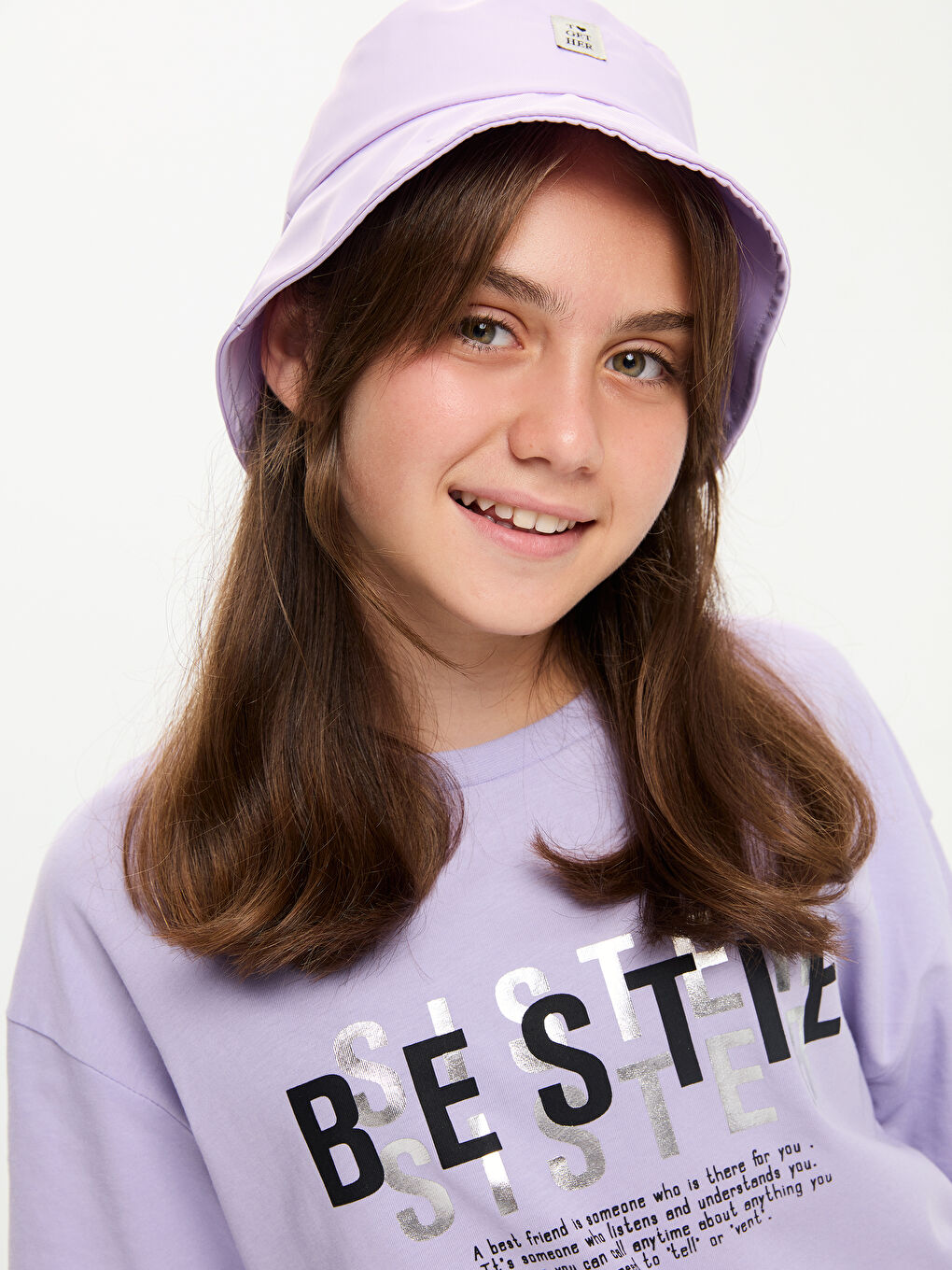 LCW Kids Majica sa okruglim izrezom, slogan natpisom, štampana, kratki rukav, pamučna, za devojčice -S1HJ39Z4-FKW